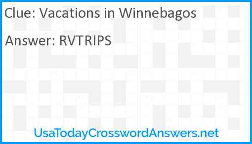 Vacations in Winnebagos Answer
