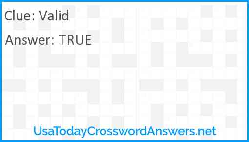 Valid Answer