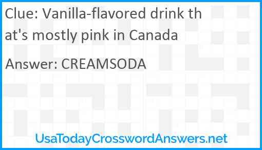 Vanilla-flavored drink that's mostly pink in Canada Answer
