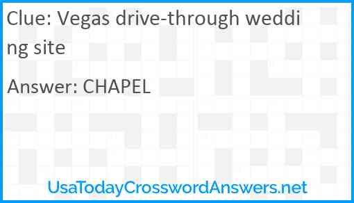 Vegas drive-through wedding site Answer