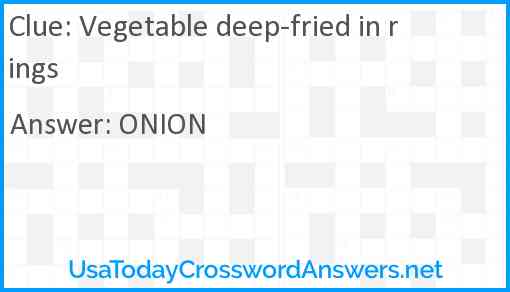 Vegetable deep-fried in rings Answer