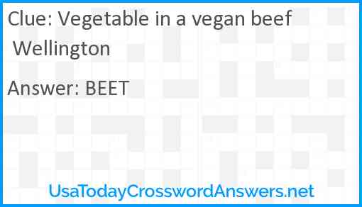 Vegetable in a vegan beef Wellington Answer