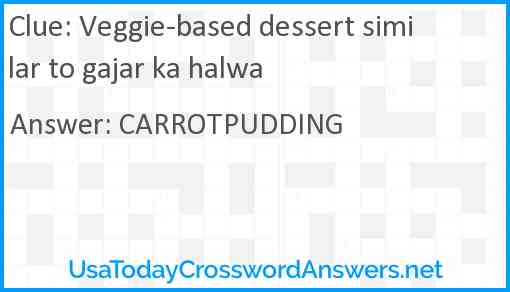 Veggie-based dessert similar to gajar ka halwa Answer
