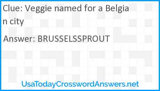 Veggie named for a Belgian city Answer