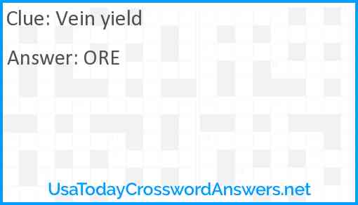 Vein yield Answer