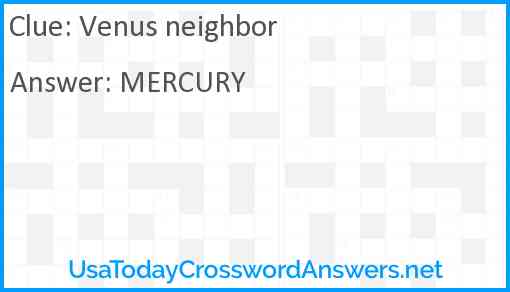 Venus neighbor Answer