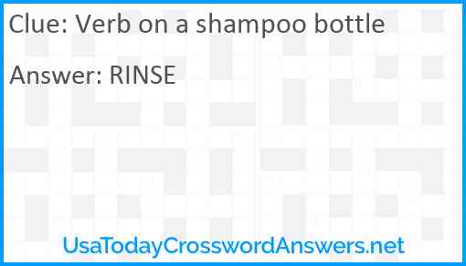 Verb on a shampoo bottle Answer