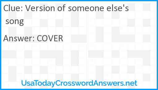 Version of someone else's song Answer