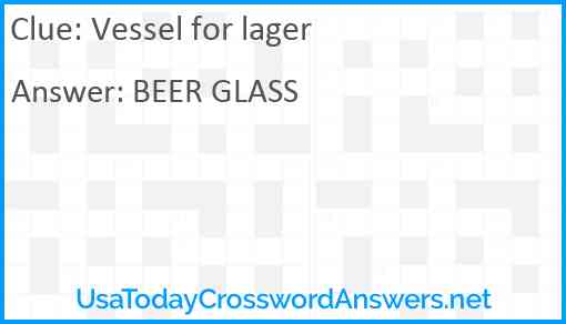 Vessel for lager Answer