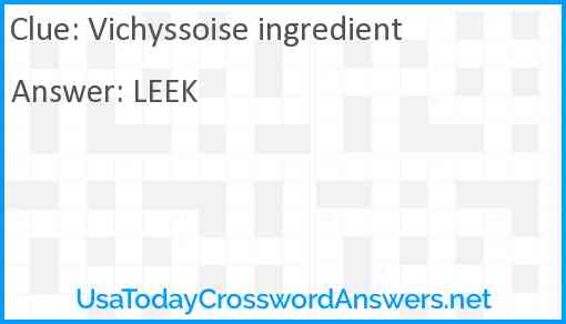 Vichyssoise ingredient Answer