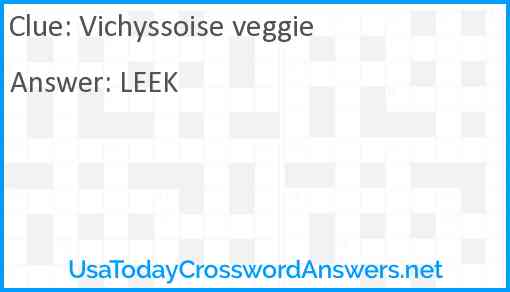 Vichyssoise veggie Answer