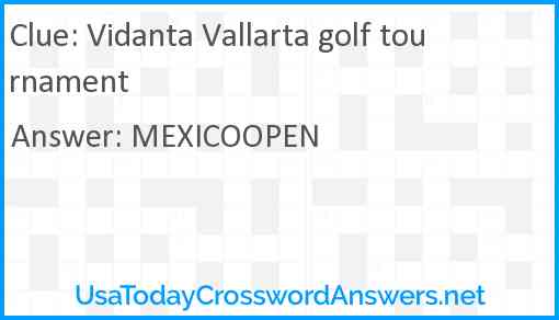 Vidanta Vallarta golf tournament Answer