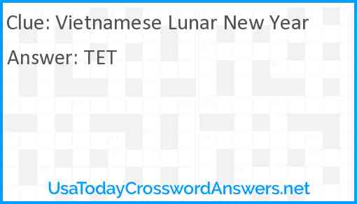 Vietnamese Lunar New Year Answer