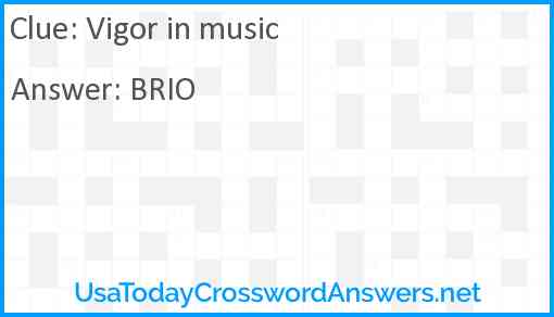 Vigor in music Answer