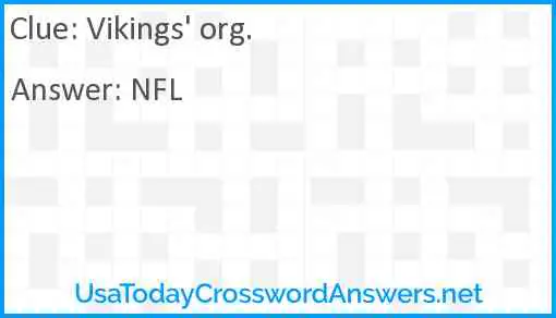 Vikings' org. Answer