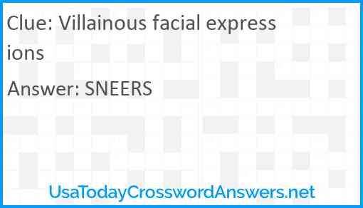 Villainous facial expressions Answer