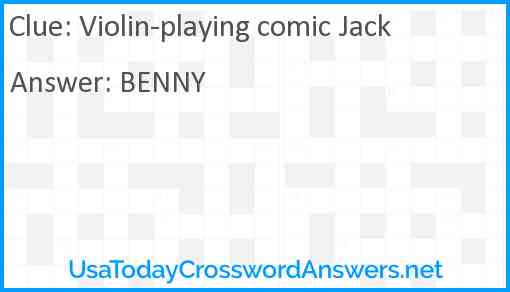 Violin-playing comic Jack Answer