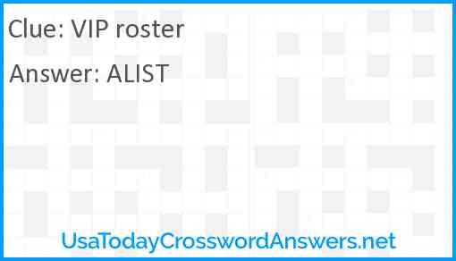 VIP roster Answer