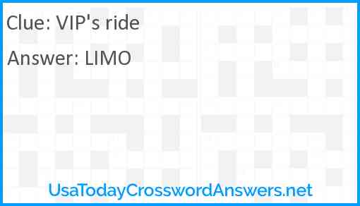 VIP's ride Answer