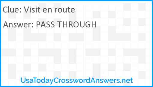 Visit en route Answer