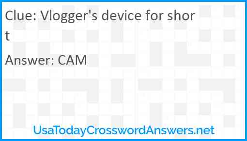Vlogger's device for short Answer