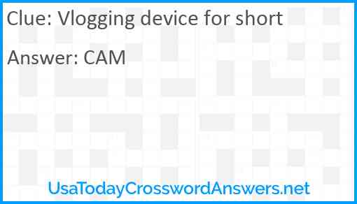 Vlogging device for short Answer