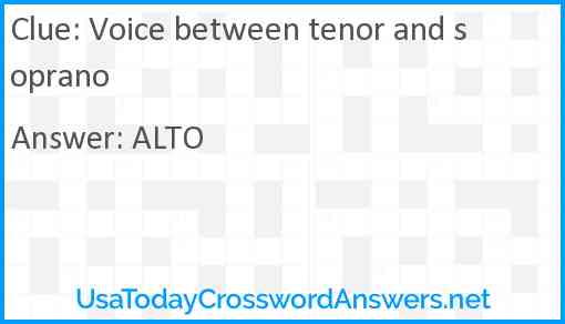 Voice between tenor and soprano Answer