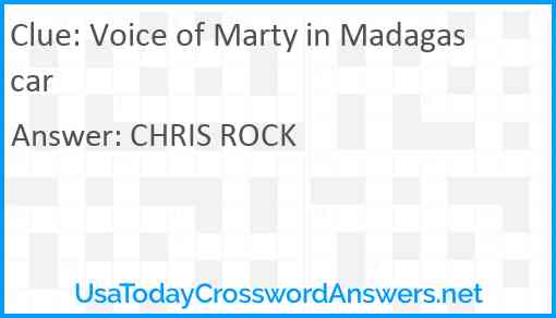 Voice of Marty in Madagascar Answer