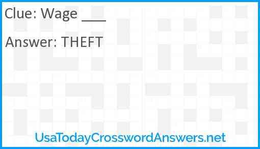 Wage ___ Answer