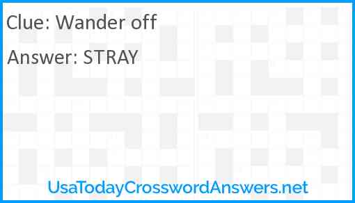 Wander off Answer