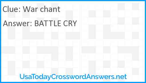 War chant Answer