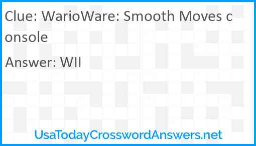 WarioWare: Smooth Moves console Answer