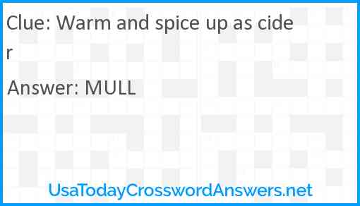 Warm and spice up as cider Answer