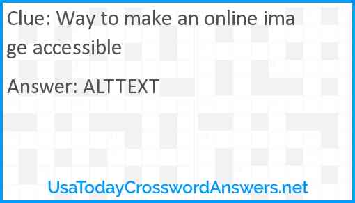 Way to make an online image accessible Answer