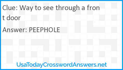 Way to see through a front door Answer