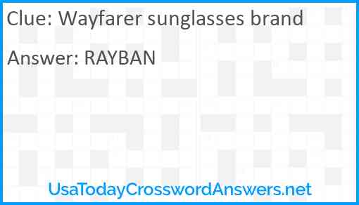 Wayfarer sunglasses brand Answer