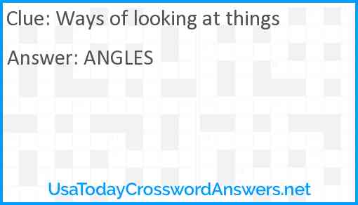 Ways of looking at things Answer