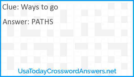 Ways to go Answer