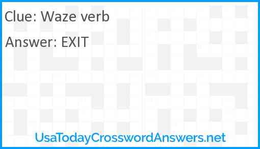 Waze verb Answer