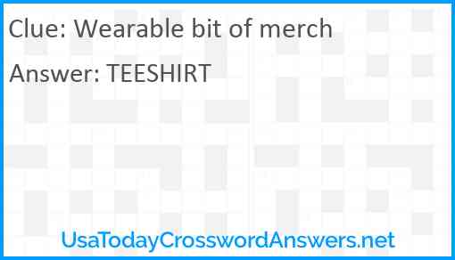Wearable bit of merch Answer