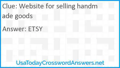 Website for selling handmade goods Answer