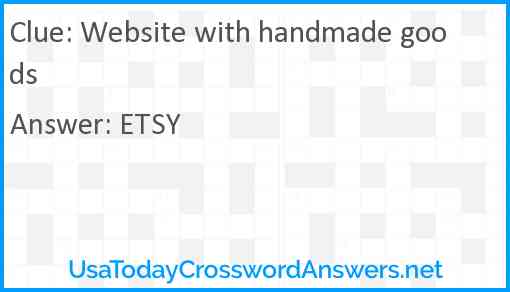 Website with handmade goods Answer