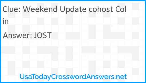 Weekend Update cohost Colin Answer