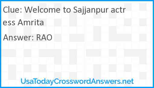 Welcome to Sajjanpur actress Amrita Answer