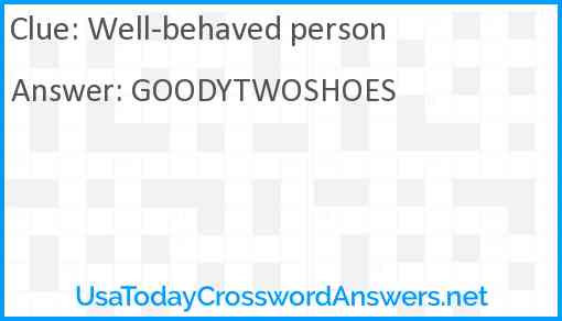 Well-behaved person Answer