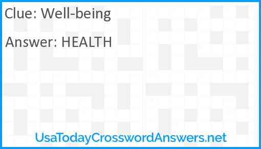Well-being Answer
