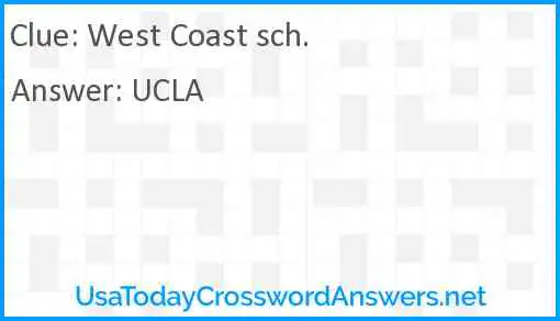 West Coast sch. Answer