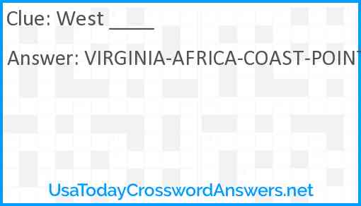 West ____ Answer