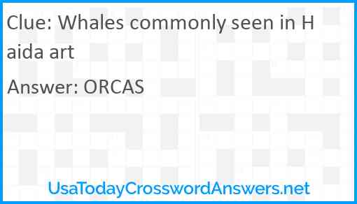 Whales commonly seen in Haida art Answer
