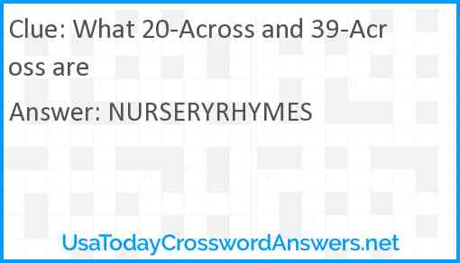 What 20-Across and 39-Across are Answer